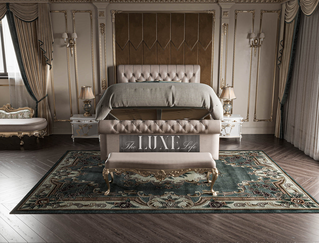 Naomi Scroll Chesterfield Sleigh Bed, Sleigh Bed, Chesterfield Bed, Cream Bed, Scroll Bed, Fabric Bed, Upholstered Bed